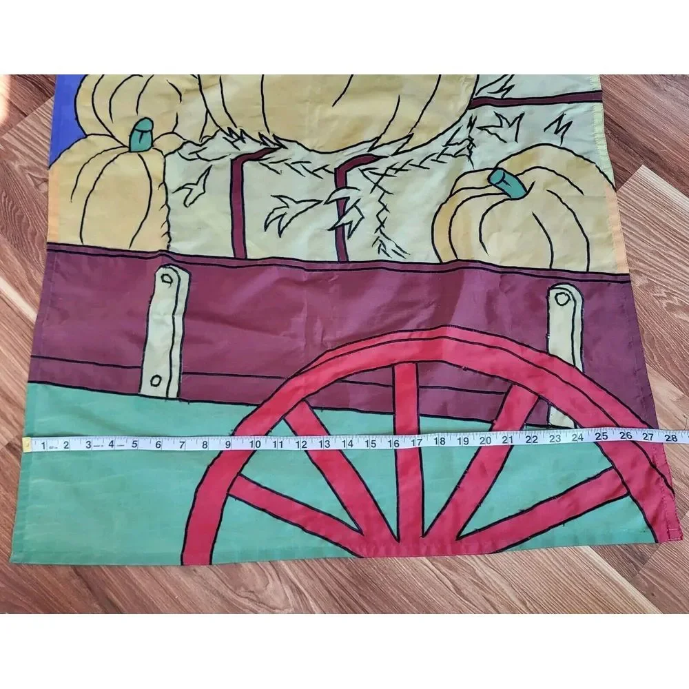 Vintage Halloween Pumpkin Nylon Garden Flag Les Fleurs Outdoor Hanging 40